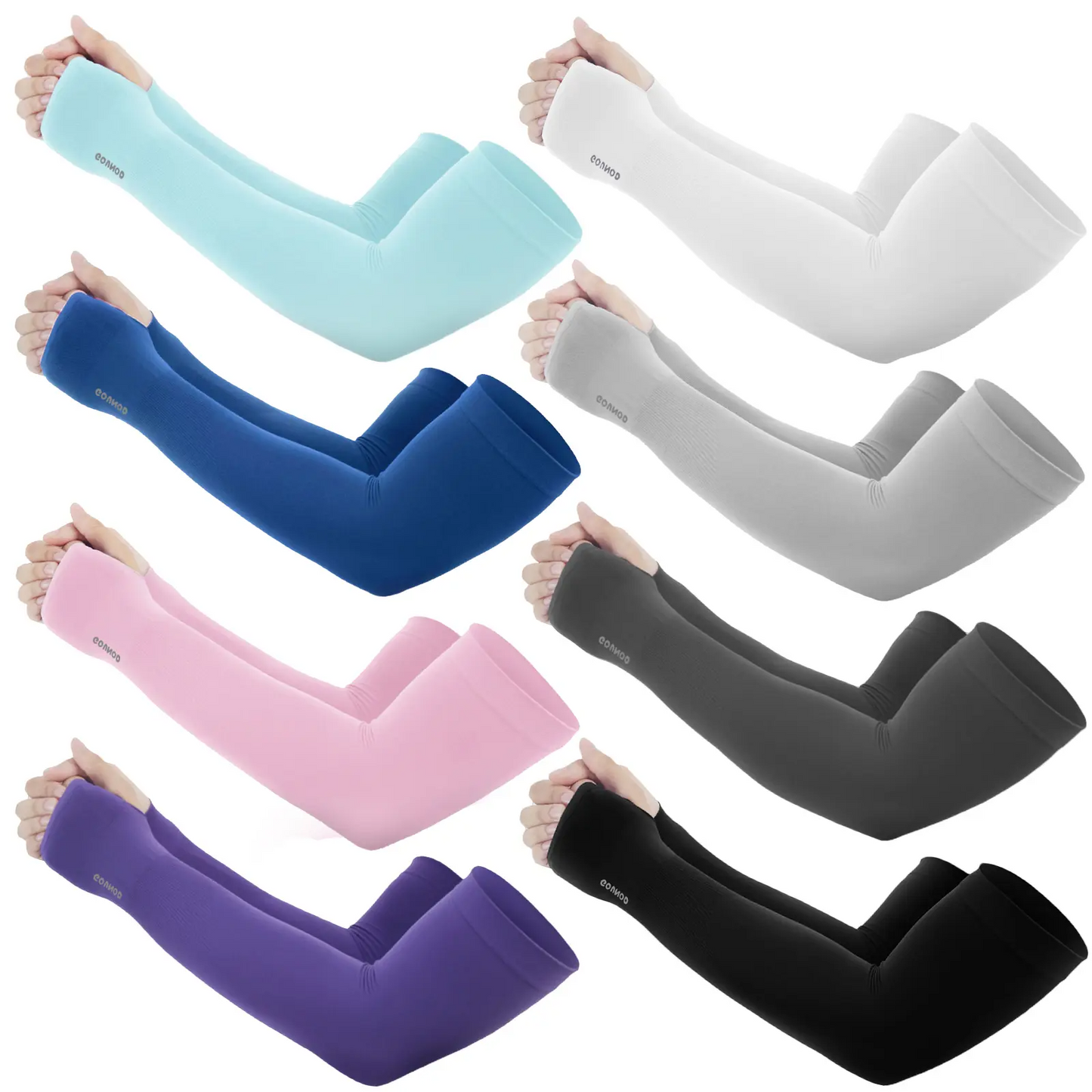 UPF 50+ Sun Protection Arm Sleeves with Thumb & Watch Hole – Unisex UV Cooling Sleeves for Outdoor Sports
