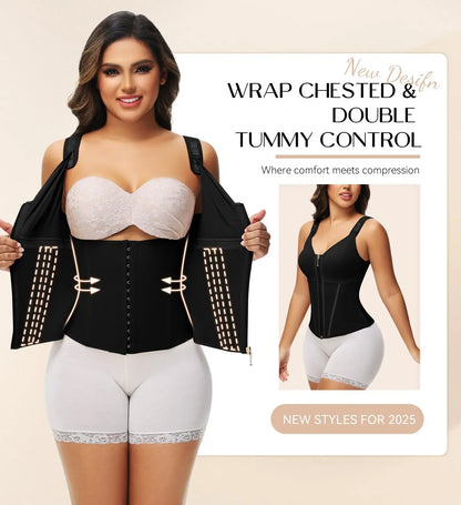 SHAPSHE Waist Shapewear for Women with Bra Girdle Workout Shapewear with Adjustable Shoulder Strap