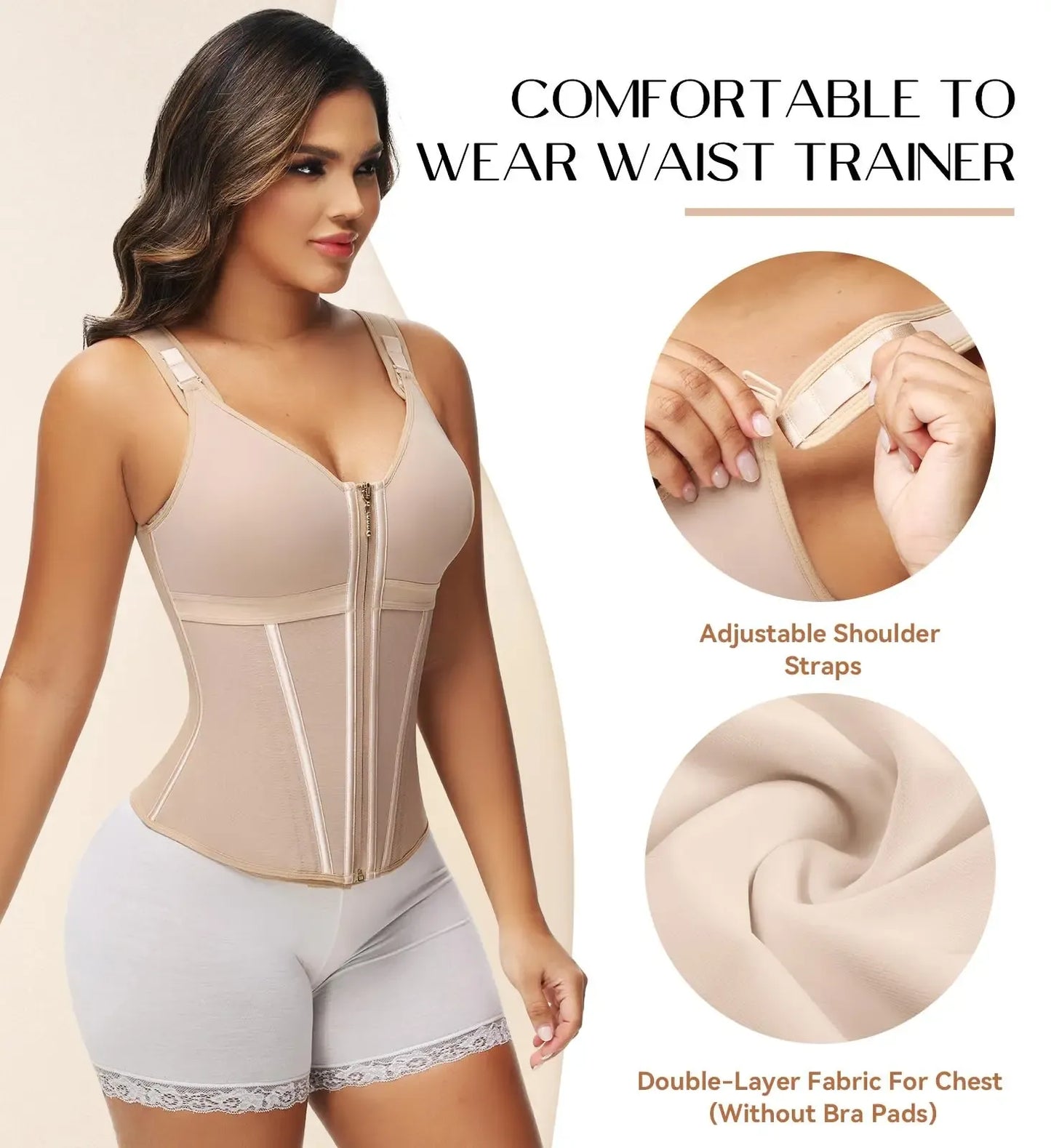 SHAPSHE Waist Shapewear for Women with Bra Girdle Workout Shapewear with Adjustable Shoulder Strap