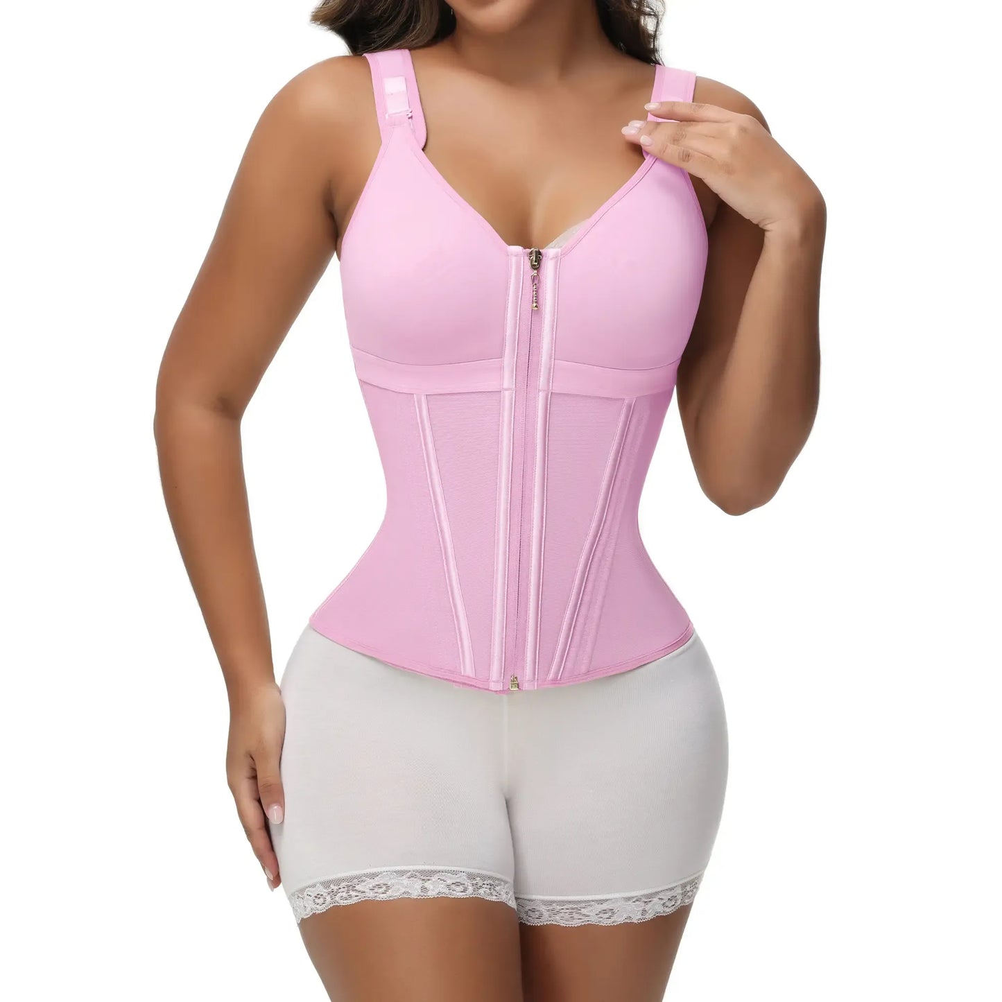 SHAPSHE Waist Shapewear for Women with Bra Girdle Workout Shapewear with Adjustable Shoulder Strap