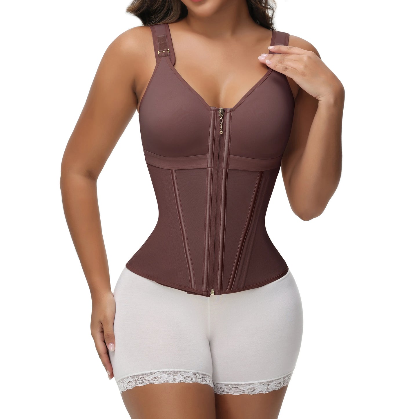 SHAPSHE Waist Shapewear for Women with Bra Girdle Workout Shapewear with Adjustable Shoulder Strap