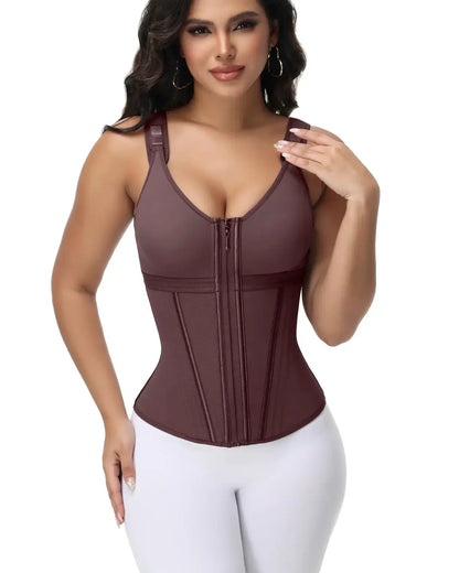 Waist Shapewear Corset for Women Sport Workout Vest for Women Gym Zipper and Hooks