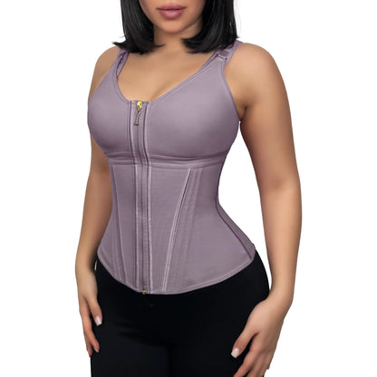 Waist Shapewear Corset for Women Sport Workout Vest for Women Gym Zipper and Hooks