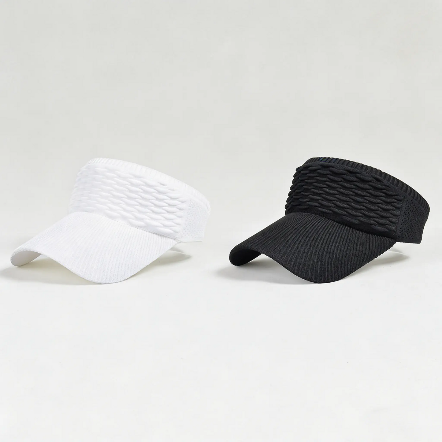 Women's High Ponytail Sun Visor Hat (2-Pack) – UV Protection, Breathable Open-Top Cap for Running & Outdoor