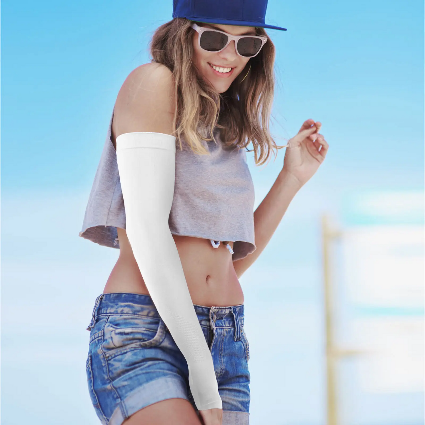 UPF 50+ Sun Protection Arm Sleeves with Thumb & Watch Hole – Unisex UV Cooling Sleeves for Outdoor Sports