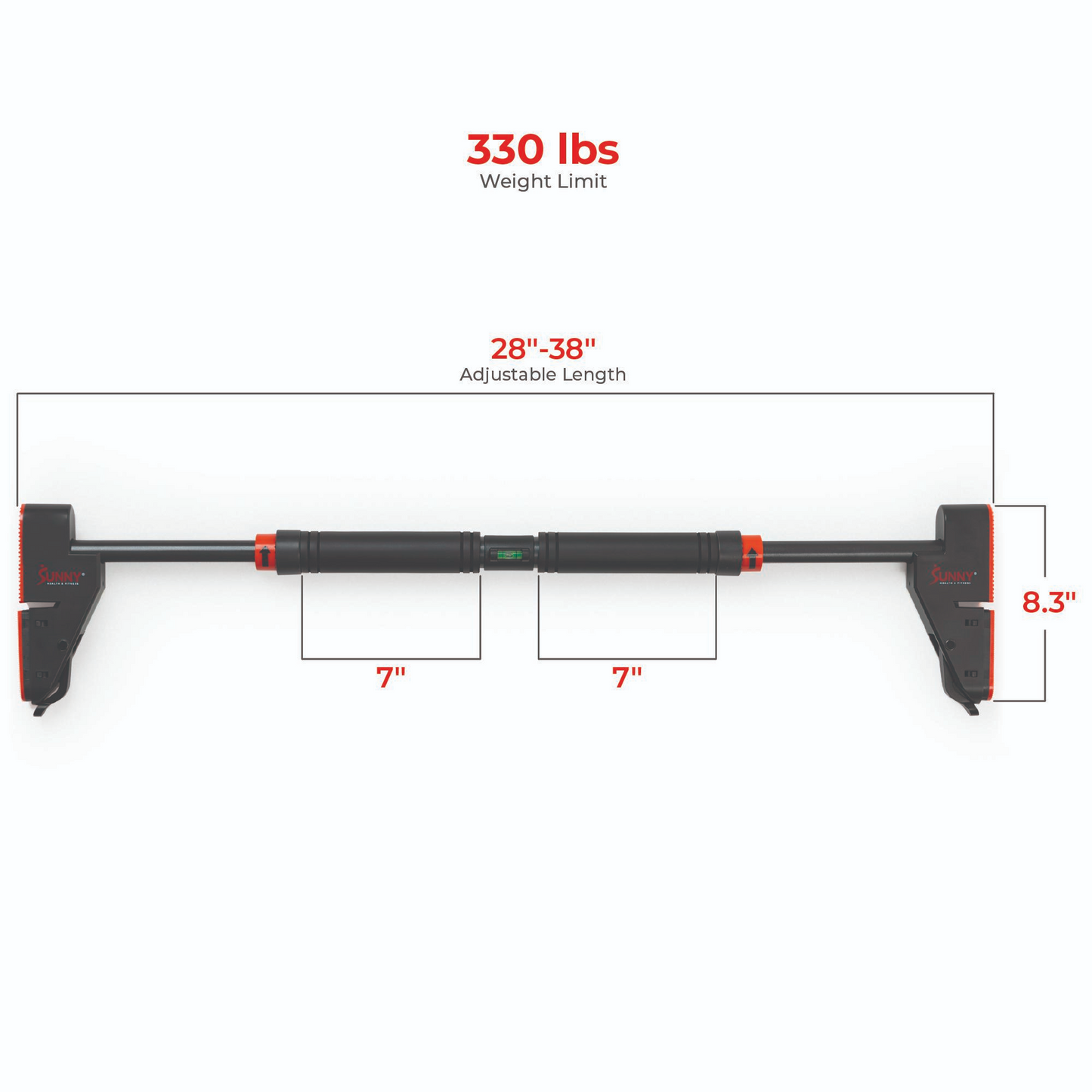No-Drill Pull Up Bar for Doorway – Adjustable 330LBS Heavy-Duty Twist-Lock Home Gym Bar for Pull-Ups & Strength Training
