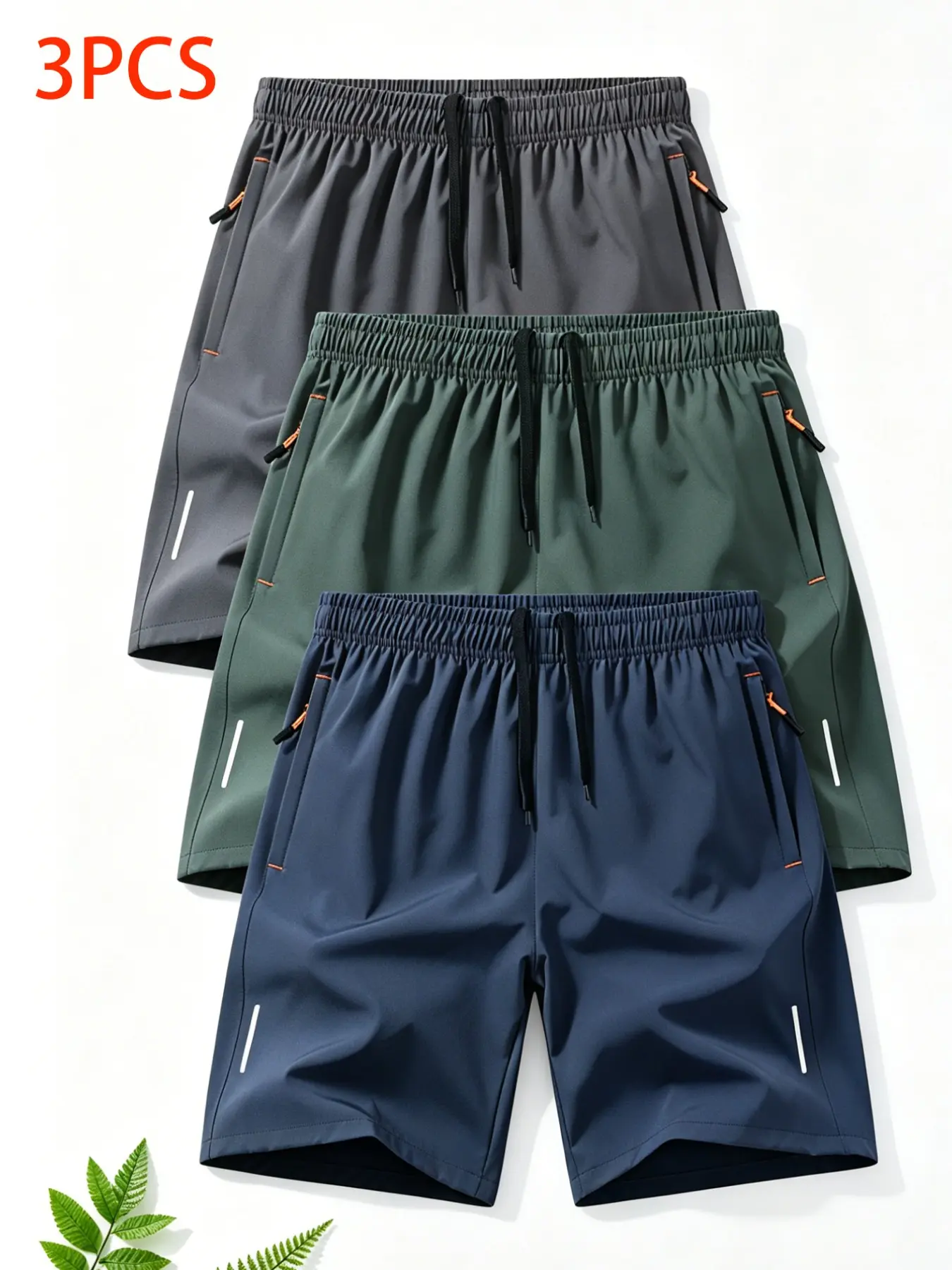 Men's Athletic Shorts with Zip Pockets – Breathable Slim-Fit Gym & Casual Sports Shorts, Sizes S-XXL