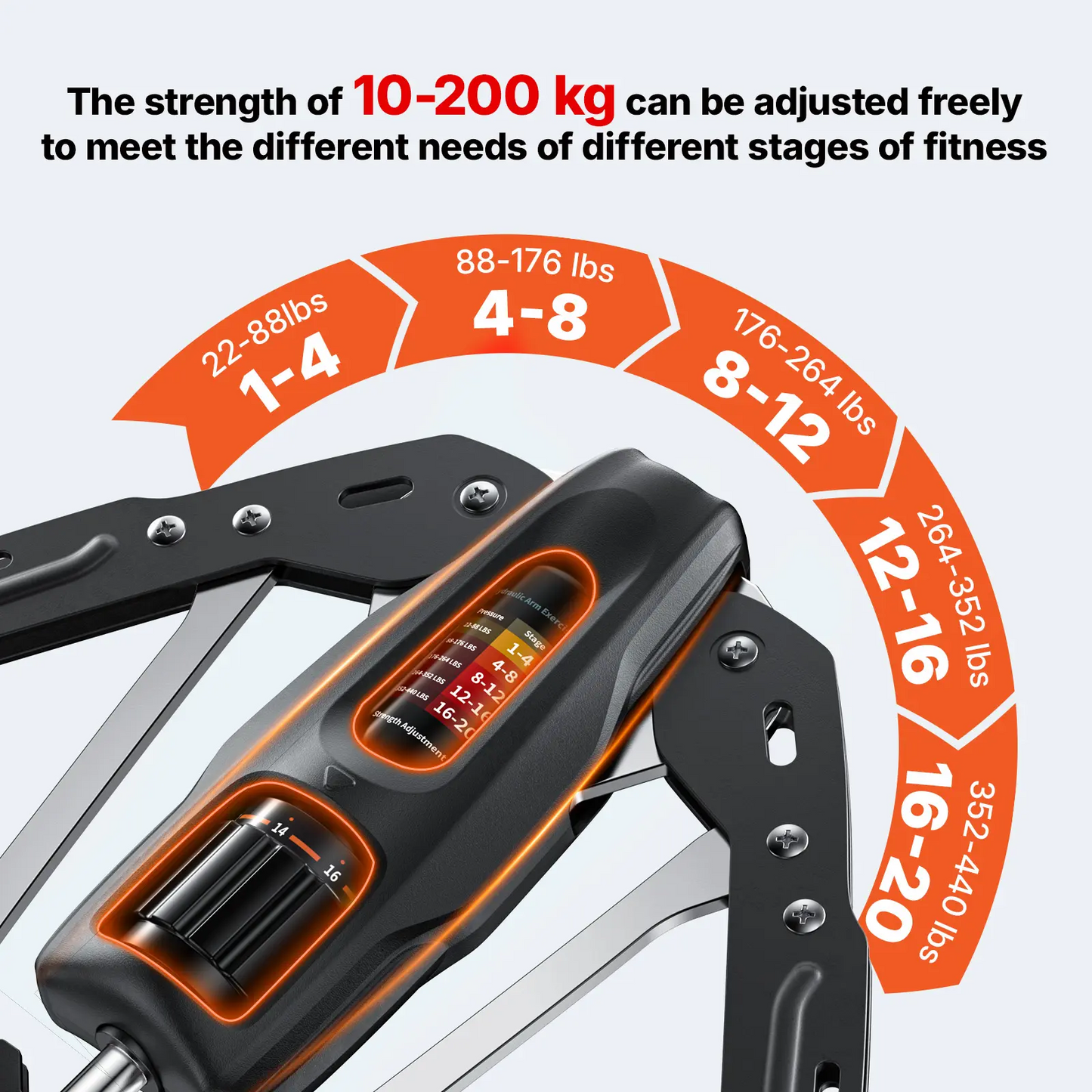 Merach Hydraulic Arm Trainer | 22–440 lbs Adjustable Resistance | Foldable Upper Body Strength Equipment for Home Gym