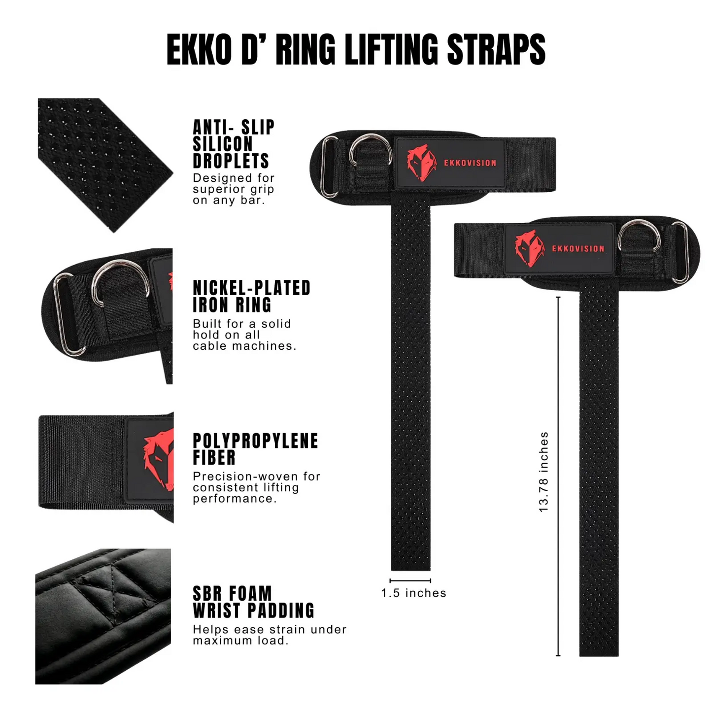 Weightlifting Wrist Straps – Cotton Gym Lifting Straps for Deadlifts, Curls & Pull-Ups