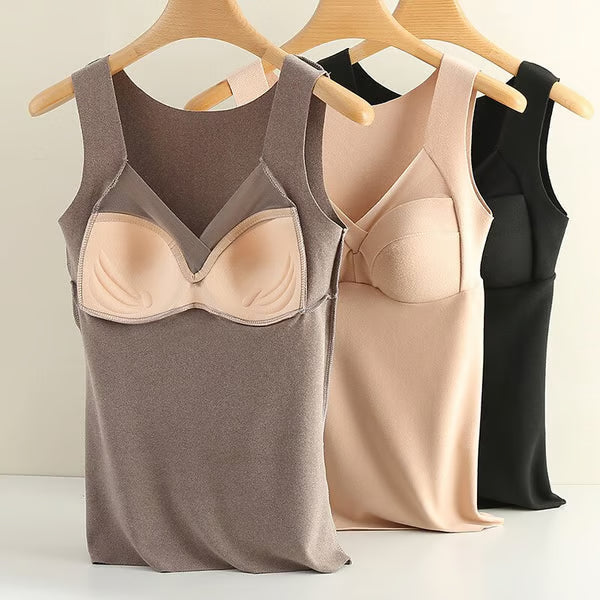💓Thermal underwear with builat in chest pad