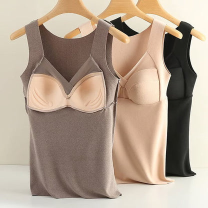 💓Thermal underwear with builat in chest pad