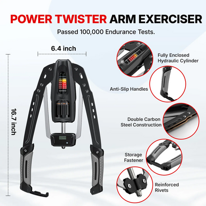 Merach Hydraulic Arm Trainer | 22–440 lbs Adjustable Resistance | Foldable Upper Body Strength Equipment for Home Gym