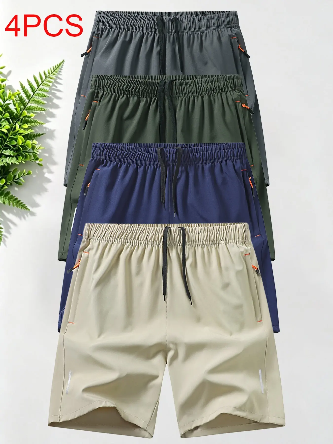 Men's Athletic Shorts with Zip Pockets – Breathable Slim-Fit Gym & Casual Sports Shorts, Sizes S-XXL
