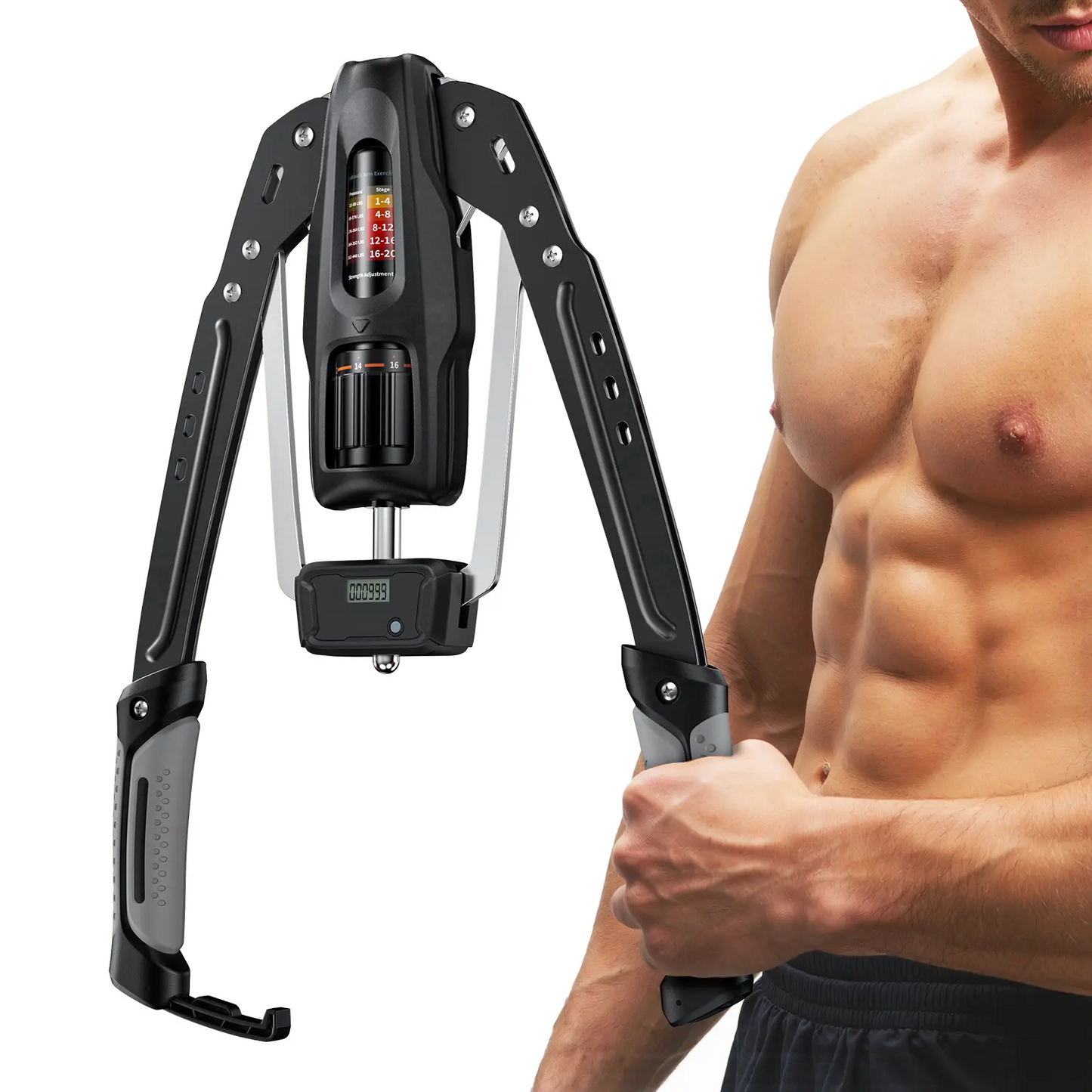 Merach Hydraulic Arm Trainer | 22–440 lbs Adjustable Resistance | Foldable Upper Body Strength Equipment for Home Gym