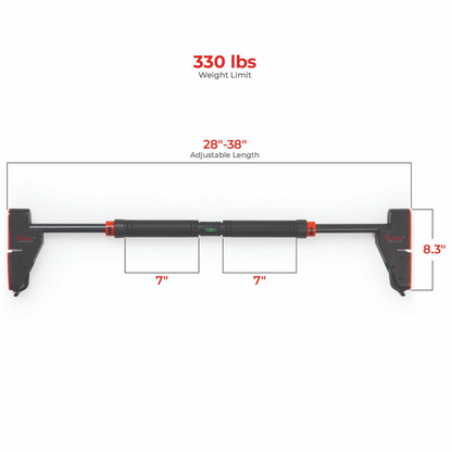 SUNNY Pull Up Bar – 330LBS Adjustable 28"-38" No-Drill, Non-Slip Heavy Duty Home Gym Bar