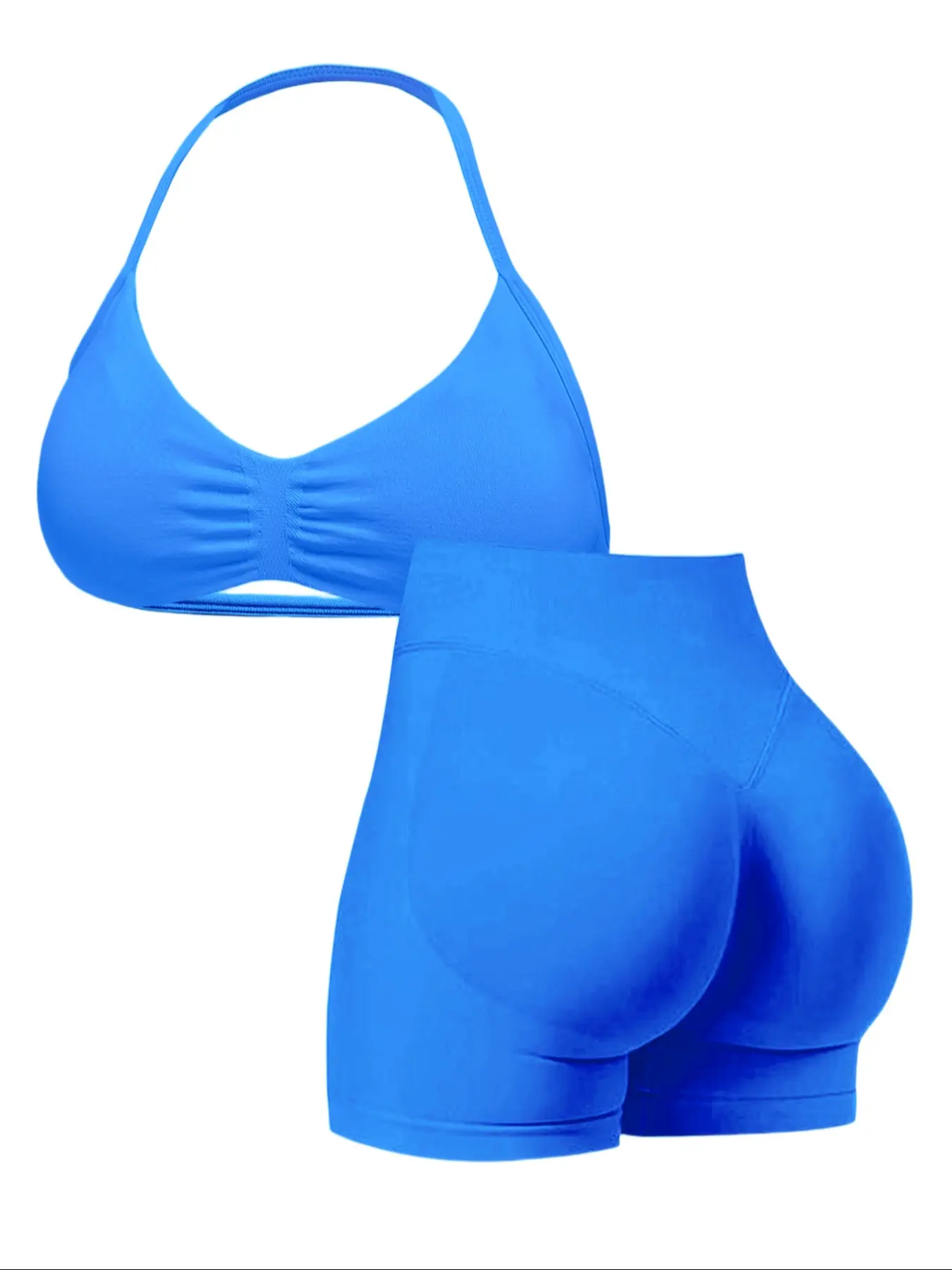 Women's High-Waist Yoga Set – Sports Bra & Shorts for Gym, Running & Fitness