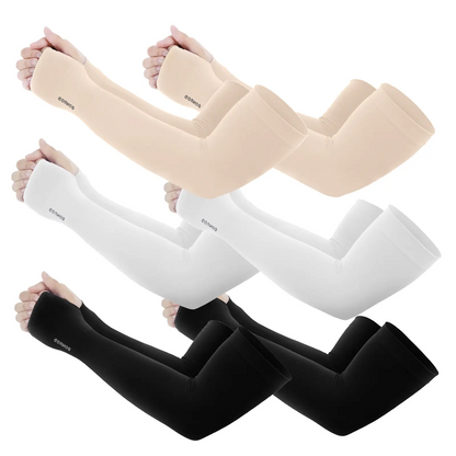 UPF 50+ Sun Protection Arm Sleeves with Thumb & Watch Hole – Unisex UV Cooling Sleeves for Outdoor Sports