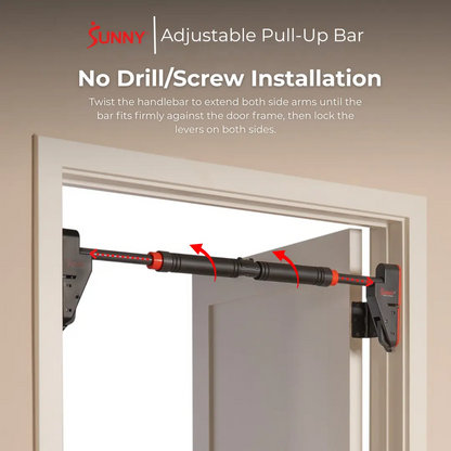 SUNNY Pull Up Bar – 330LBS Adjustable 28"-38" No-Drill, Non-Slip Heavy Duty Home Gym Bar