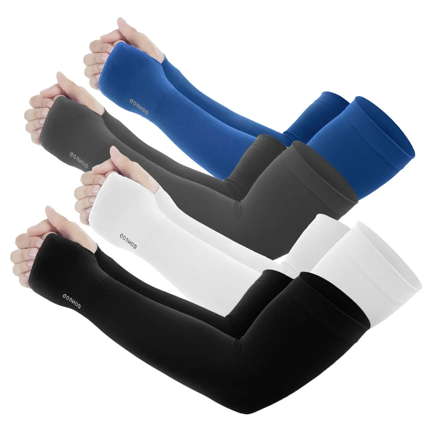 UPF 50+ Sun Protection Arm Sleeves with Thumb & Watch Hole – Unisex UV Cooling Sleeves for Outdoor Sports