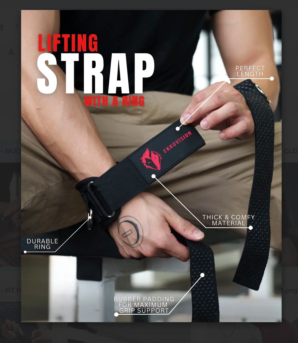 Weightlifting Wrist Straps – Cotton Gym Lifting Straps for Deadlifts, Curls & Pull-Ups
