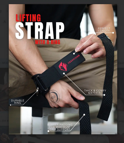 Weightlifting Wrist Straps – Cotton Gym Lifting Straps for Deadlifts, Curls & Pull-Ups