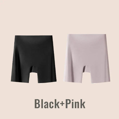 Women High-waist Ice Silk Underwear with Tummy-control Hip-lifting
