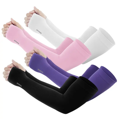 UPF 50+ Sun Protection Arm Sleeves with Thumb & Watch Hole – Unisex UV Cooling Sleeves for Outdoor Sports