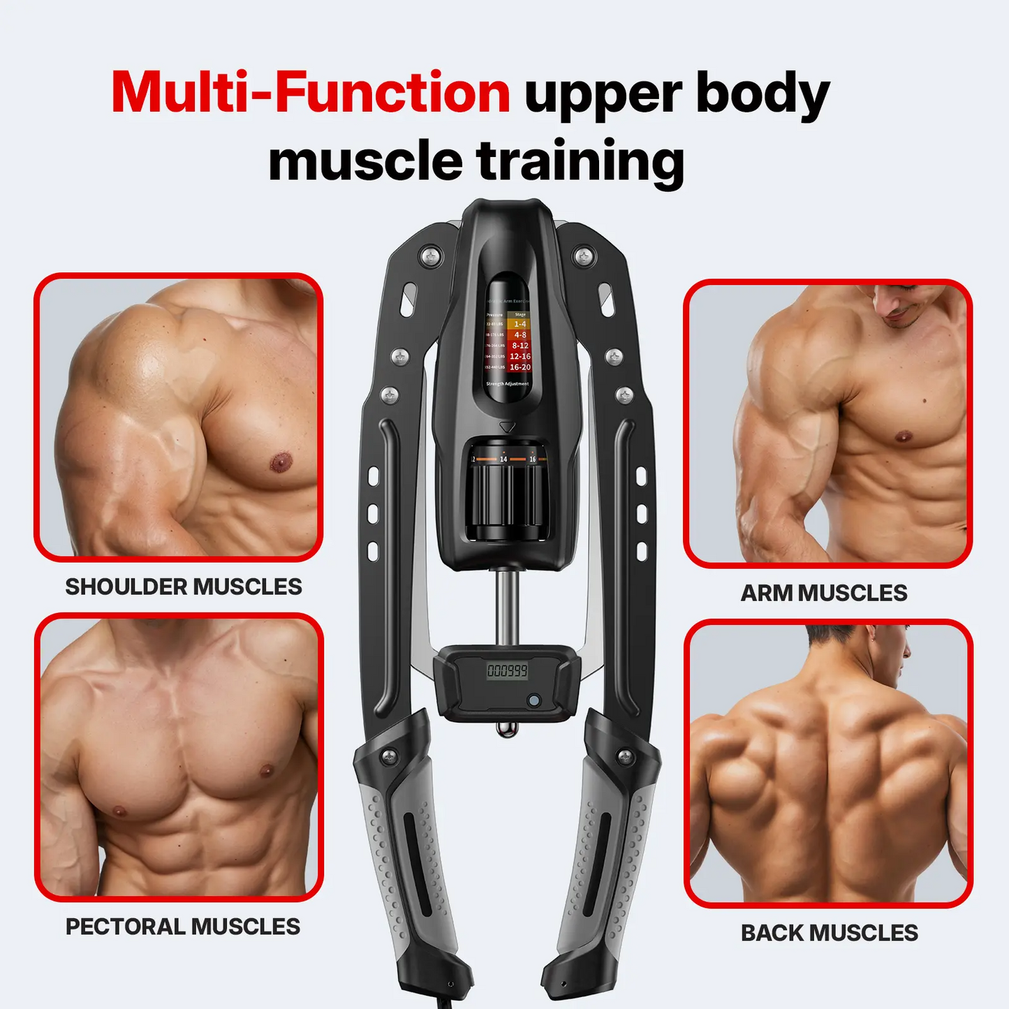 Merach Hydraulic Arm Trainer | 22–440 lbs Adjustable Resistance | Foldable Upper Body Strength Equipment for Home Gym