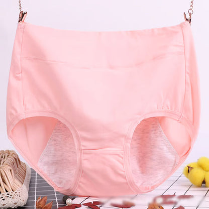 🔥-High waist plus size cotton antibacterial and leak-proof physiological underwear