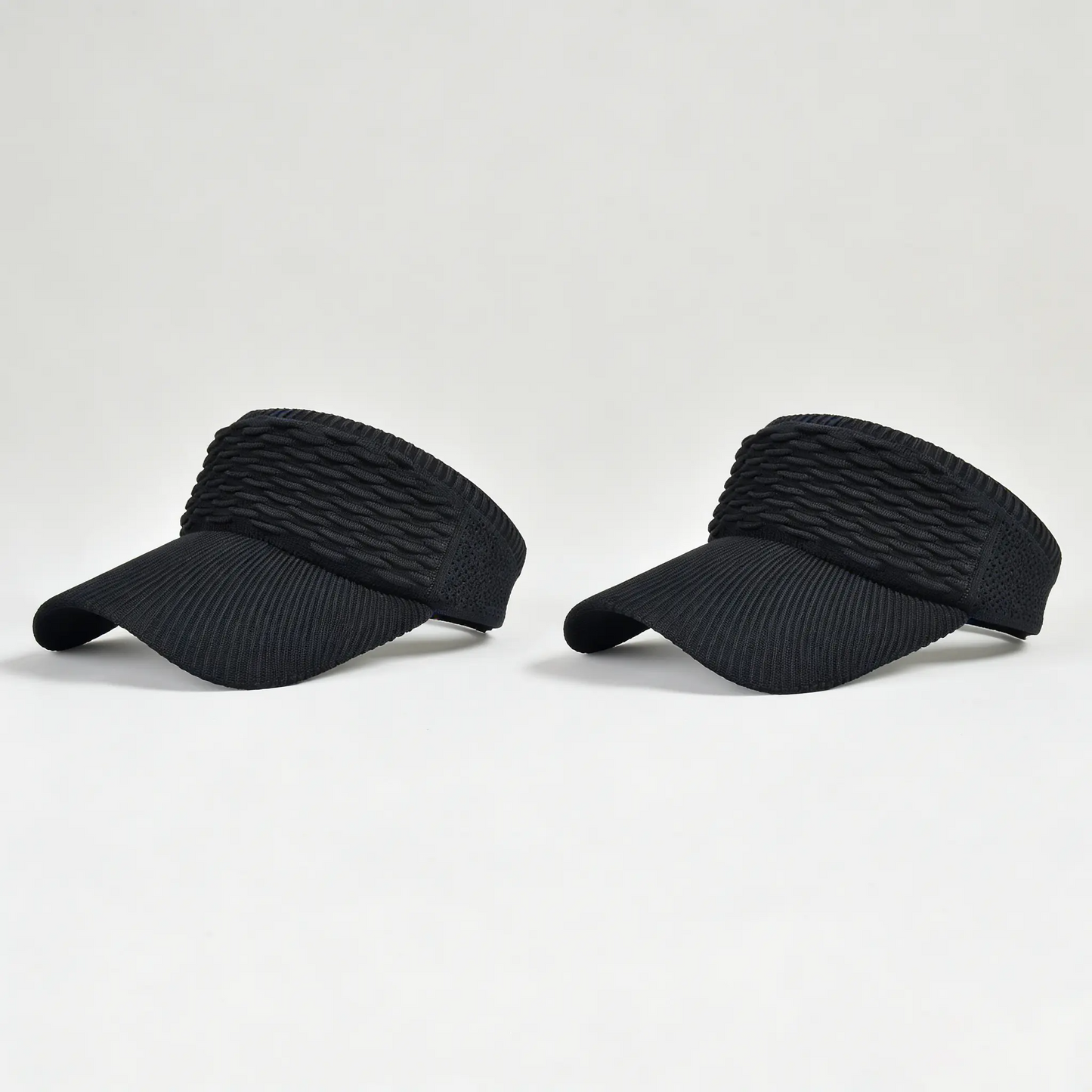 Women's High Ponytail Sun Visor Hat (2-Pack) – UV Protection, Breathable Open-Top Cap for Running & Outdoor