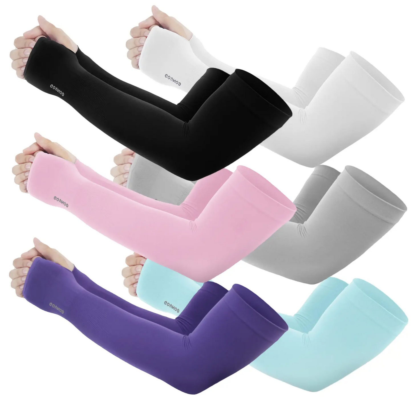 UPF 50+ Sun Protection Arm Sleeves with Thumb & Watch Hole – Unisex UV Cooling Sleeves for Outdoor Sports