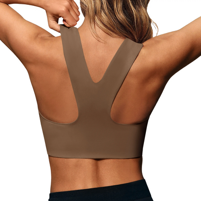 Women's Seamless Longline Sports Bra – Square Neck, Padded, Buttery Soft for Yoga & Gym
