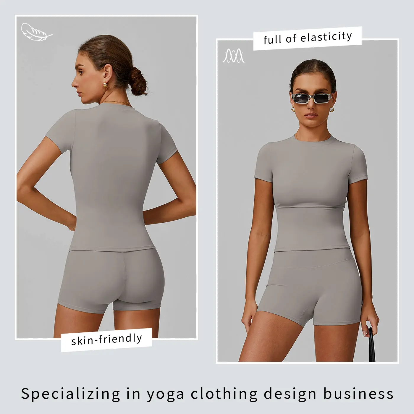 Women's 2-Piece Open-Back Workout Set – Boat Neck Tank Top & Shorts, Tummy Control, Yoga & Gym
