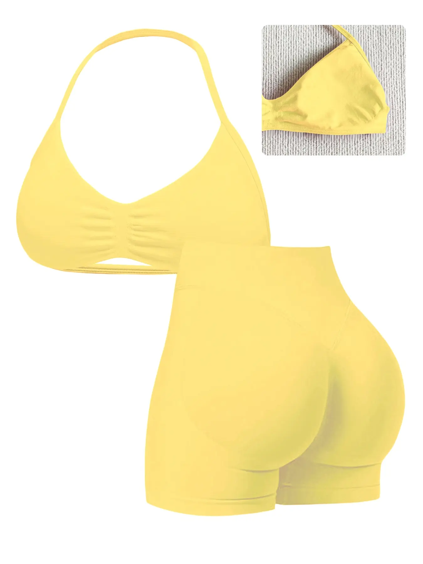 Women's High-Waist Yoga Set – Sports Bra & Shorts for Gym, Running & Fitness