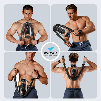 Merach Hydraulic Arm Trainer | 22–440 lbs Adjustable Resistance | Foldable Upper Body Strength Equipment for Home Gym