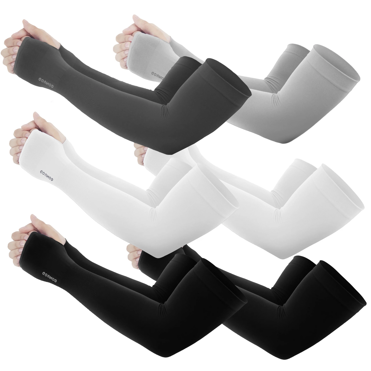 UPF 50+ Sun Protection Arm Sleeves with Thumb & Watch Hole – Unisex UV Cooling Sleeves for Outdoor Sports