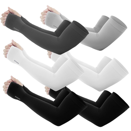 UPF 50+ Sun Protection Arm Sleeves with Thumb & Watch Hole – Unisex UV Cooling Sleeves for Outdoor Sports