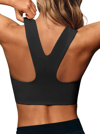 Women's Seamless Longline Sports Bra – Square Neck, Padded, Buttery Soft for Yoga & Gym